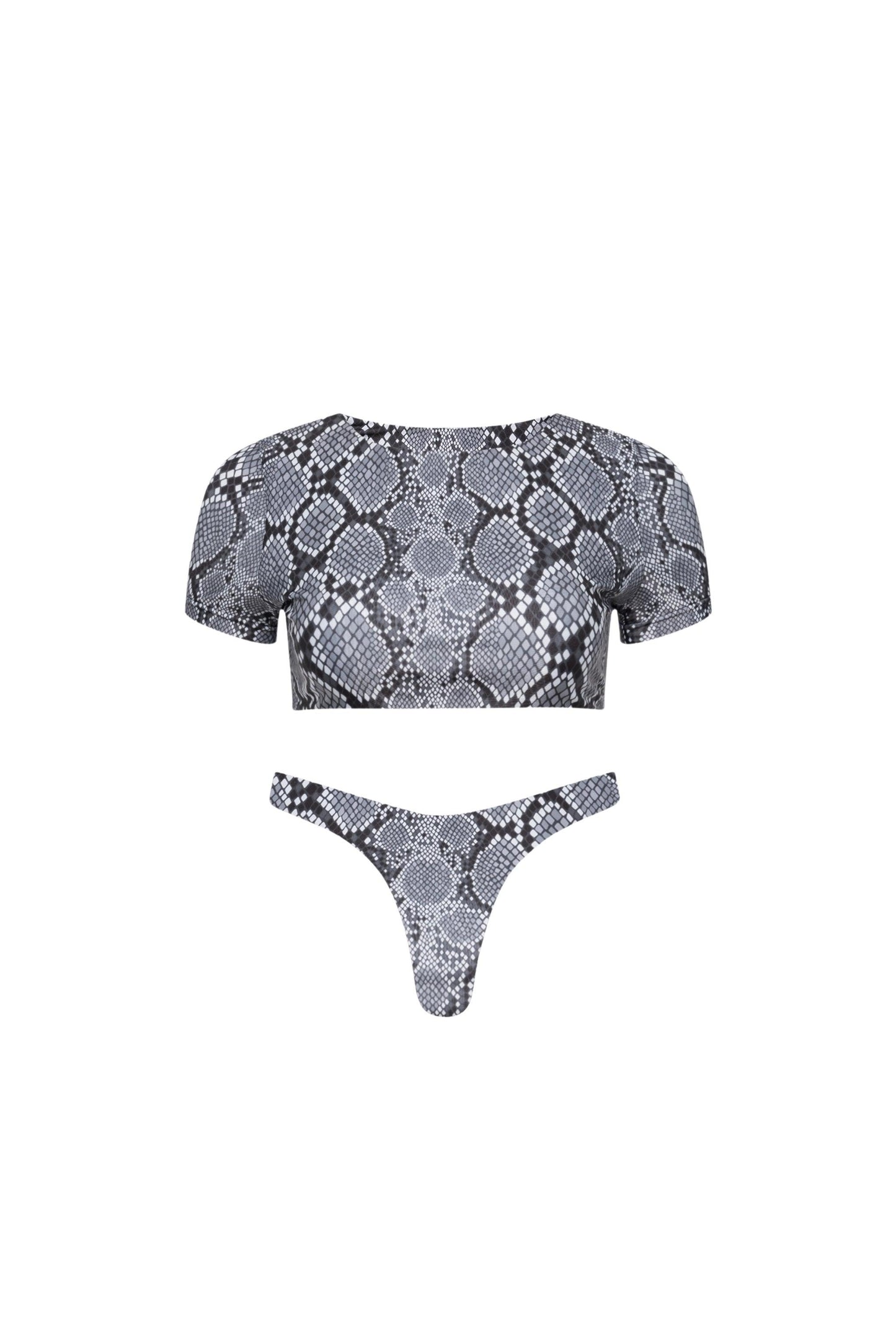 Tahiti Cropped Swim Tee Set Snake