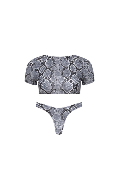 Tahiti Cropped Swim Tee Set Snake