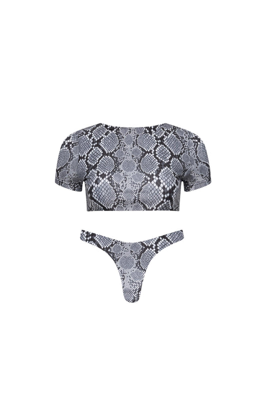 Tahiti Cropped Swim Tee Set Snake